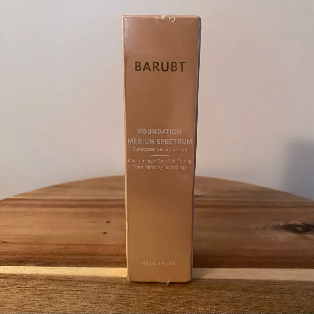 Barubt Foundation Medium Spectrum Sunscreen Serum SPF 50 New Sealed 8/27